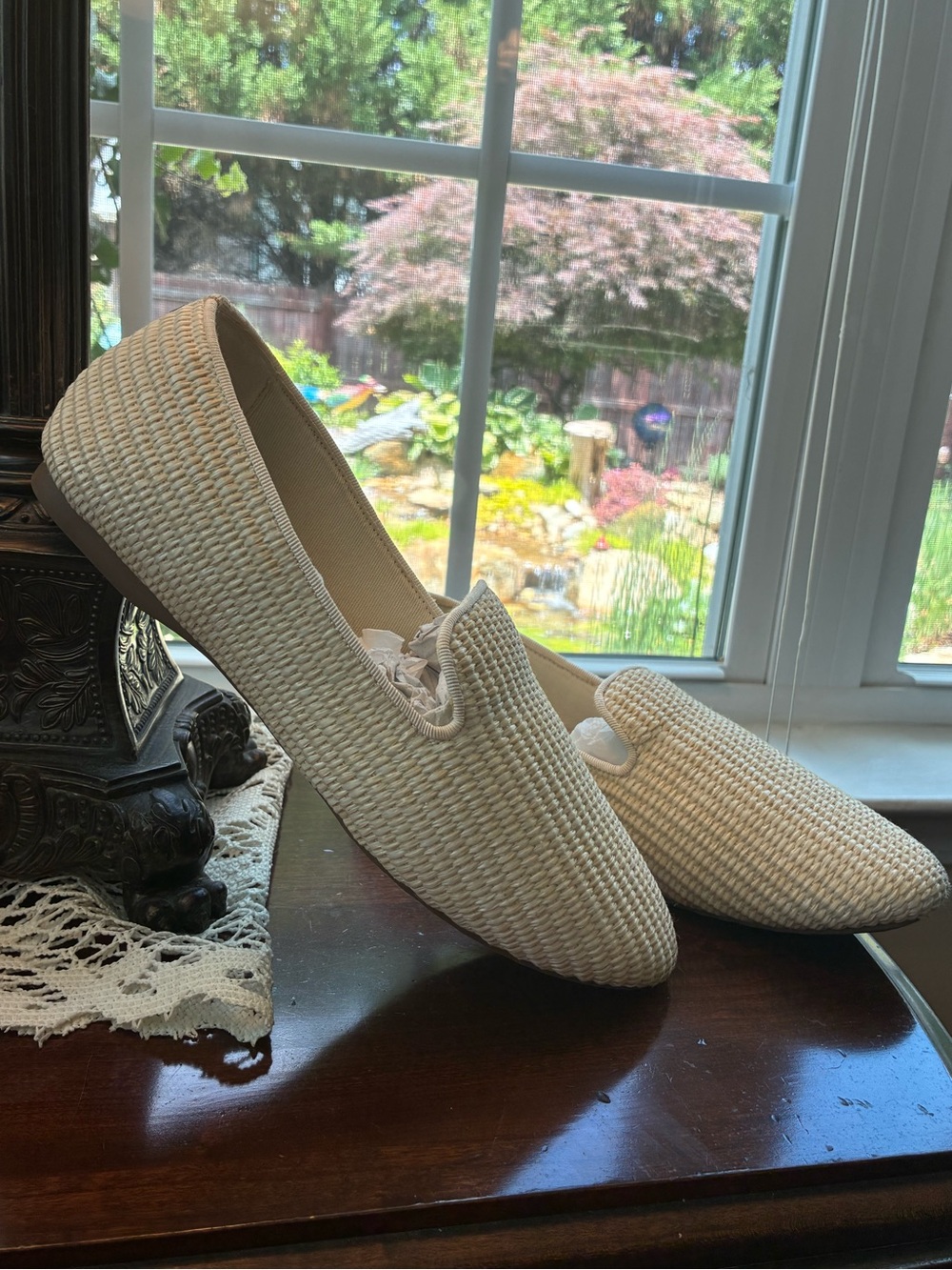 Birdies Ivory Woven Slip-On Loafers for Men